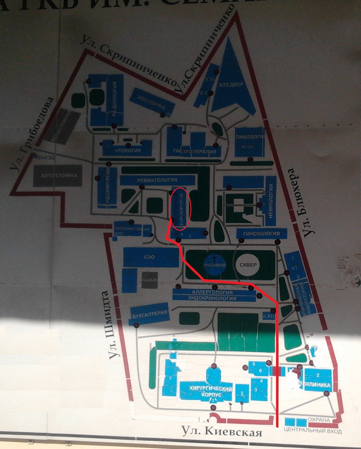 Схема территории больницы семашко нижний новгород